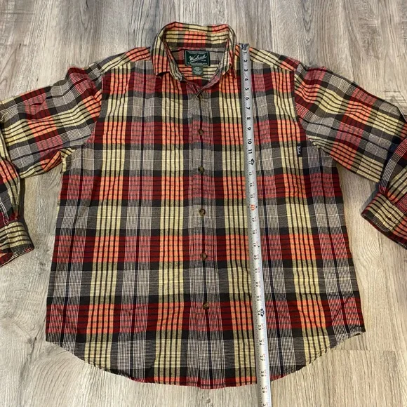 Woolrich Plaid Flannel Cotton Button Down Shirt Men’s Size Medium - Picture 5 of 7